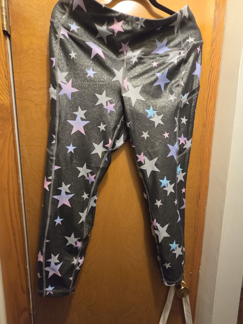 torrid Black Leggings with Pastel Star Print